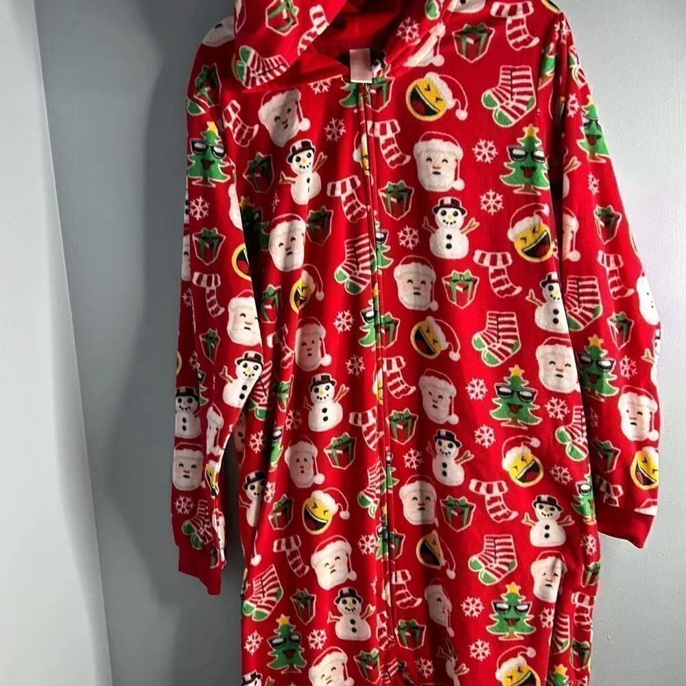 Adult Christmas Fleece Hooded One Piece Outfit xxL